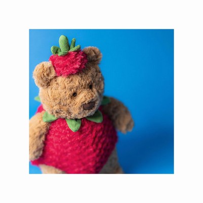 Jellycat Bartholomew Strawberry Bear Australia | 480129TGS